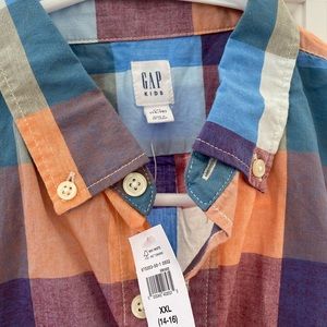 Plaid Button Down short Sleeve Shirt Gap 14-16